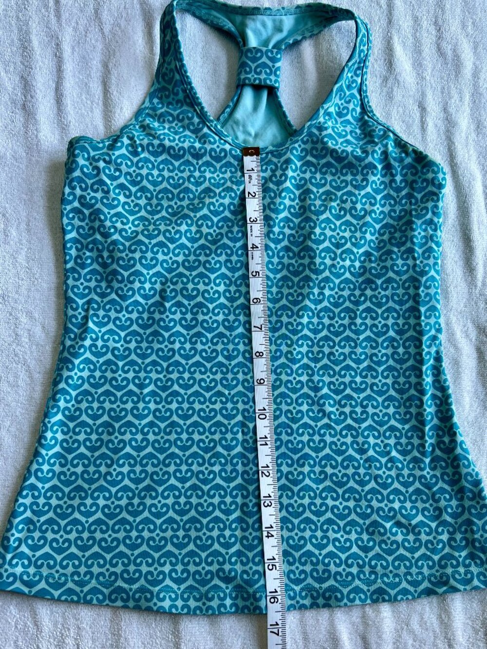 Teal Patterned Racerback Tanktop
